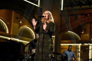 Adele performs on 'SNL' on November 21, 2015.
