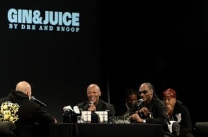 DJ EFN, Dr. Dre, and Snoop Dogg speak onstage during ComplexCon 2024 on November 16, 2024 in Las Vegas, Nevada.