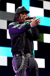 Lil Baby performs onstage during the FIREAID Benefit Concert for California Fire Relief at Intuit Dome on January 30, 2025 in Inglewood, California. (Photo by Kevin Mazur/Getty Images for FIREAID)