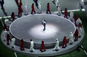 Kendrick Lamar performs onstage during Apple Music Super Bowl LIX Halftime Show at Caesars Superdome on February 09, 2025 in New Orleans, Louisiana.  (Photo by Patrick Smith/Getty Images)