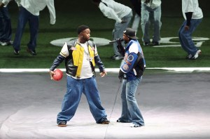 Mustard and Kendrick Lamar perform onstage during Apple Music Super Bowl LIX Halftime Show at Caesars Superdome on February 09, 2025 in New Orleans, Louisiana.  (Photo by Cindy Ord/Getty Images)