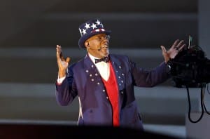 Samuel Jackson performs onstage during Apple Music Super Bowl LIX Halftime Show at Caesars Superdome on February 09, 2025 in New Orleans, Louisiana.