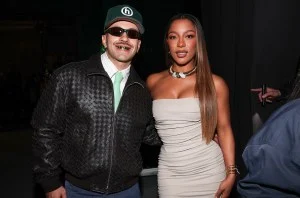 Feid, Victoria Monét at the 2025 iHeartRadio Music Awards held at the Dolby Theatre on March 17, 2025 in Los Angeles, California.