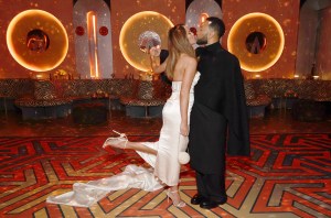 Chrissy Teigen and John Legend attend the 2025 Vanity Fair Oscar Party Hosted By Radhika Jones at Wallis Annenberg Center for the Performing Arts on March 02, 2025 in Beverly Hills, California. (Photo by Kevin Mazur/VF25/WireImage for Vanity Fair)