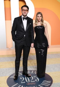 Sofia Richie, Elliot Cecil Grainge at the 2025 Vanity Fair Oscar Party Hosted By Radhika Jones held at Wallis Annenberg Center for the Performing Arts on March 02, 2025 in Beverly Hills, California.