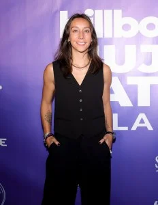 Azu Olvera at the Billboard and BRAVAS Entertainment Honor Latina Music Executives event held at Telemundo Center on April 23, 2025 in Miami, Florida.