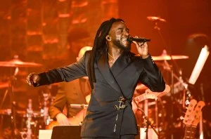 Shaboozey at Clive Davis’ and the Recording Academy’s Pre-GRAMMY Gala at The Beverly Hilton on Feb. 1, 2025 in Los Angeles, California.