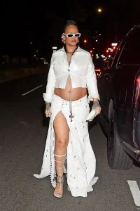 NEW YORK, NY - MAY 1: Rihanna is seen heading out for dinner on May 1, 2023 in New York City. (Photo by MEGA/GC Images)