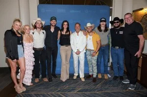 Katie Kerkhover, JoJamie Hahr, Colin Stough, Drew Baldridge, Lanie Gardner, Jon Loba, Frank Ray, John Morgan, Chayce Beckham, Peter Strickland at BBR Music Group Brunch at 2025 ACM Awards at Stonebriar Country Club on May 08, 2025 in Frisco, Texas.