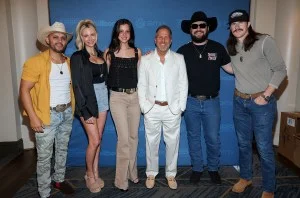 Frank Ray, Katie Kerkhover, Lanie Gardner, Jon Loba, Chayce Beckham, John Morgan at BBR Music Group Brunch at 2025 ACM Awards at Stonebriar Country Club on May 08, 2025 in Frisco, Texas.