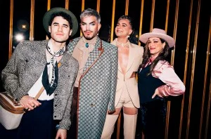 Darren Criss, Adam Lambert, Oliver Gliese and Mia Criss at the Boom at the Standard Met Gala after party held at the Boom Boom Room at the Standard Hotel on May 5, 2025 in New York, New York.