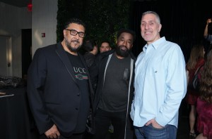 Rob Caiaffa, Chris Atlas and DJ Eclipse at Billboard's Indie Power Players held at Harbor NYC on June 10, 2025 in New York, New York.