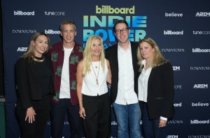 Cindy James, Jeremy Kramer, Jacqueline Saturn, JT Myer, Joy Larocca at Billboard's Indie Power Players held at Harbor NYC on June 10, 2025 in New York, New York.