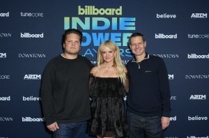 Sean Heydorn, JoJamie Harr and Dan Gill at Billboard's Indie Power Players held at Harbor NYC on June 10, 2025 in New York, New York.