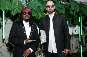 Olamide, Ghazi Shami at the Billboard Global Power Players party held at the Shoreditch House on June 04, 2025 in London, England.