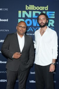 Vinny Kumar and Harrison Golding at Billboard's Indie Power Players held at Harbor NYC on June 10, 2025 in New York, New York.