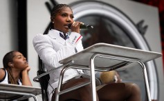 Doechii performs on stage at Roskilde Festival 2025 on July 04, 2025 in Roskilde, Denmark. (Photo by Matt Jelonek/Getty Images)