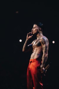 Rauw Alejandro performs on the Cosa Nuestra World Tour at Viejas Arena on April 30, 2025 in San Diego.