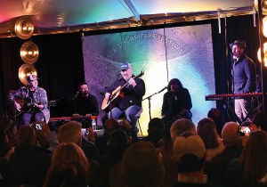 John Driskell Hopkins (center) on stage during the 2025 30A Songwriters Festival on Jan. 19, 2025 in South Walton, Florida.