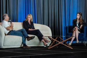 Laurent Hubert (Left), CEO of Kobalt Music, Mary Megan Peer (Center), CEO of peermusic, and Kristin Robinson (Right), Senior Correspondent at Billboard - at the GoldState Conversations in Music Conference