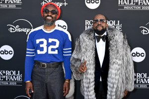 André 3000 and Big Boi at 2025 Rock & Roll Hall of Fame Induction Ceremony at Peacock Theater on November 08, 2025 in Los Angeles, California.