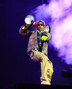 A$AP Rocky performs onstage at Tyler The Creator’s Camp Flog Gnaw Carnival held at Dodger Stadium on Nov. 23, 2025 in Los Angeles, California.