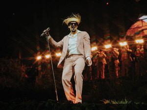 Bad Bunny performs onstage during Bad Bunny: 