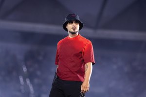 Dellafuente performs in concert at Riyadh Air Metropolitano on June 20, 2025 in Madrid, Spain.