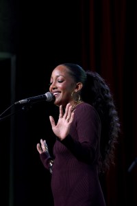 Mickey Guyton performs onstage for Save The Music's 6th Annual Hometown to Hometown Event at City Winery Nashville on November 11, 2025 in Nashville, Tennessee.