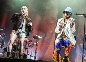 Paco Amoroso and Ca7riel perform onstage at Tyler, The Creator’s Camp Flog Gnaw Carnival 2025 Day 1 held at Dodger Stadium on Nov. 22, 2025 in Los Angeles, California.