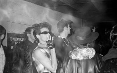 View of party goers as they attend an 'outlaw' party (organized by 'Club Kid' Michael Alig) in a parking garage (on West 28th Street), New York, New York, May 1, 1991. (Photo by Steve Eichner/Getty Images)